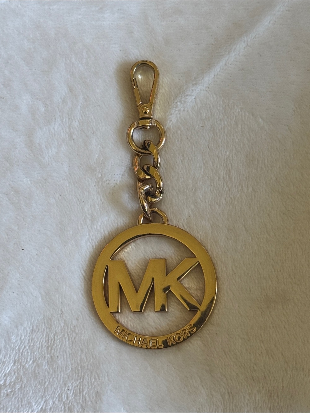 Michael Kors Gold MK Logo Keychain Charm